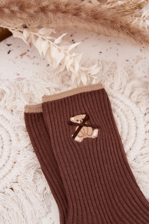 Puuvillased sokid triipudega  Czekoladowe