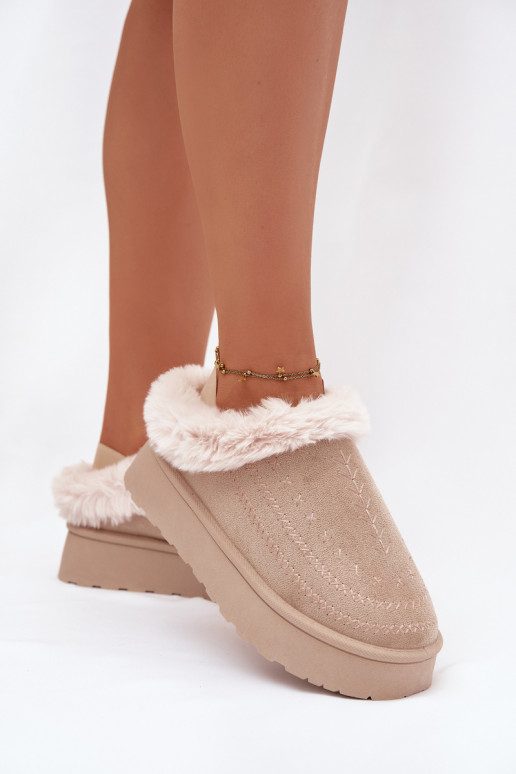 nööpidega lumesaapad  platvormiga karusnahaga I Przeszyciami Elevandiluu värvi Arelina