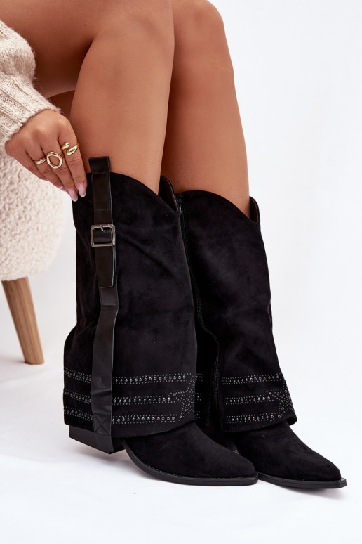 pika säärega saapad    I neetide ja pandlaga Must Camilora