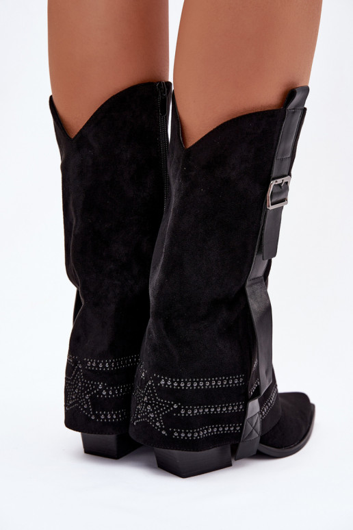 pika säärega saapad    I neetide ja pandlaga Must Camilora