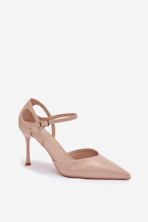 Laque kõrge kontsaga rihmadega beeži värvi Tarilin