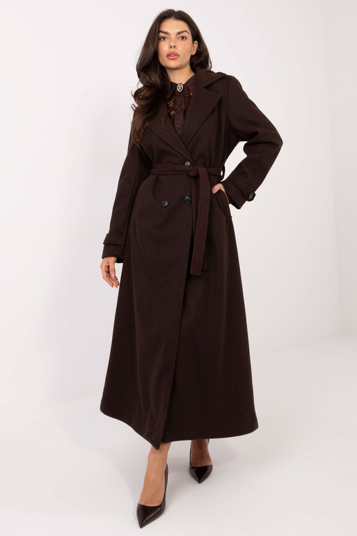 Pikk mantel tumepruun