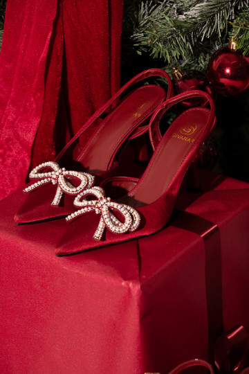 kõrge kontsaga lipsukesega I Odkrytą Piętą bordoo-värvi Derissa