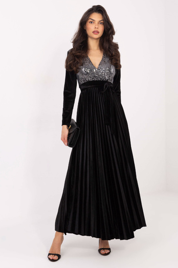 Must-hõbedane kleit