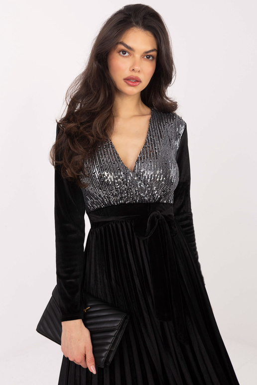 Must-hõbedane kleit