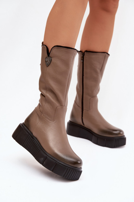 Zazoo 70121    pika säärega saapad  beeži värvi