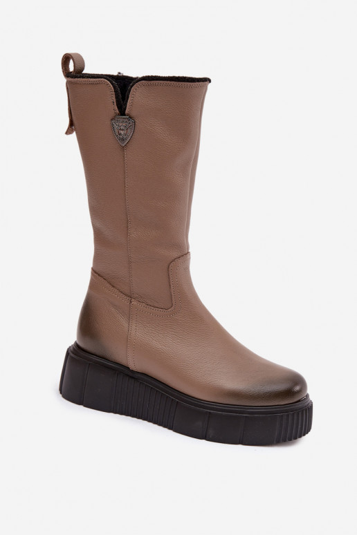 Zazoo 70121    pika säärega saapad  beeži värvi