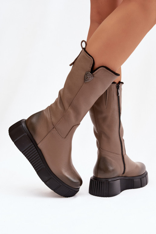 Zazoo 70121    pika säärega saapad  beeži värvi