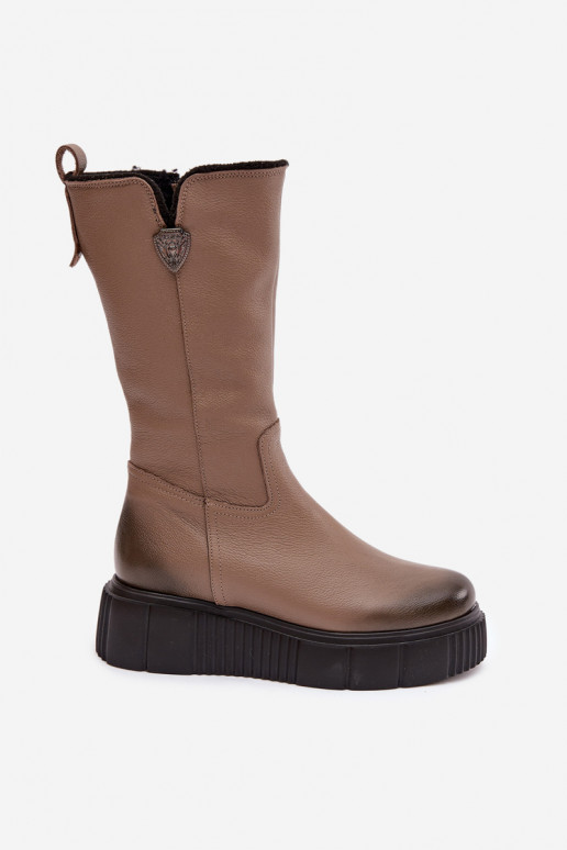 Zazoo 70121    pika säärega saapad  beeži värvi