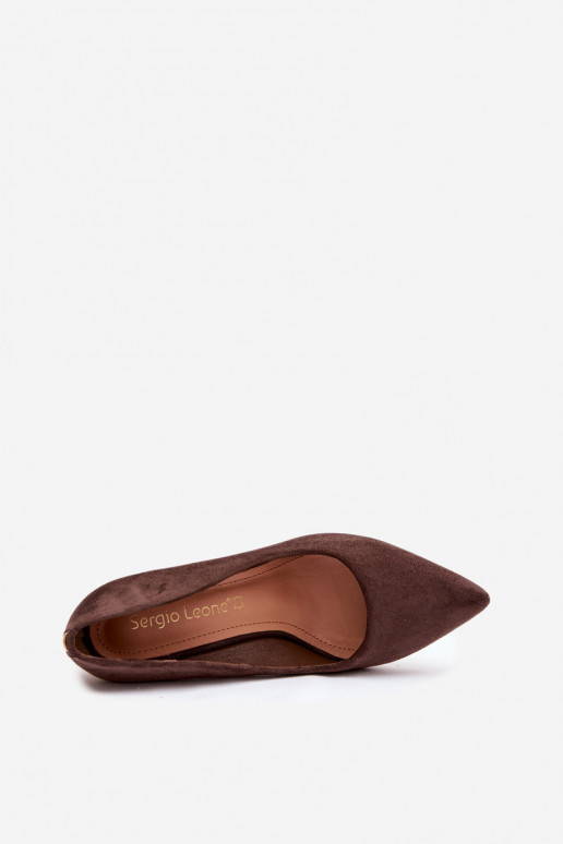 Kingad kõrge jämeda kontsaga Sergio Leone PB216 Czekoladowe