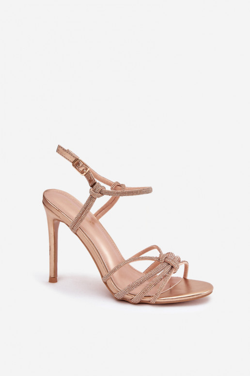 Naistesandaalid kõrge jämeda kontsaga Triipudega  Szampańskie Tanelle