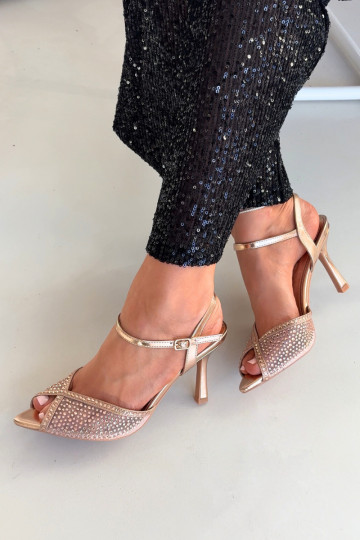 Naistesandaalid kõrge jämeda kontsaga  Szampańskie Peloria 2