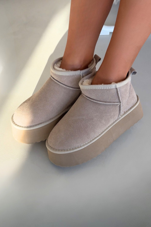 nööpidega lumesaapad  Z Naturalnego Zamszu beeži värvi Mairene