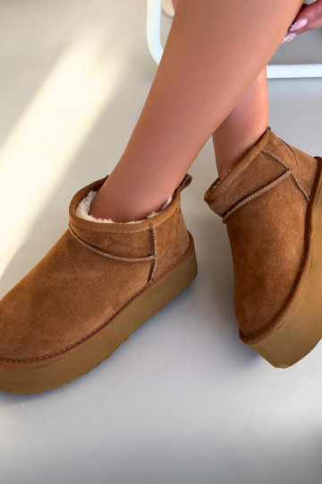 nööpidega lumesaapad  Z Naturalnego Zamszu pruunid värvi Mairene 2