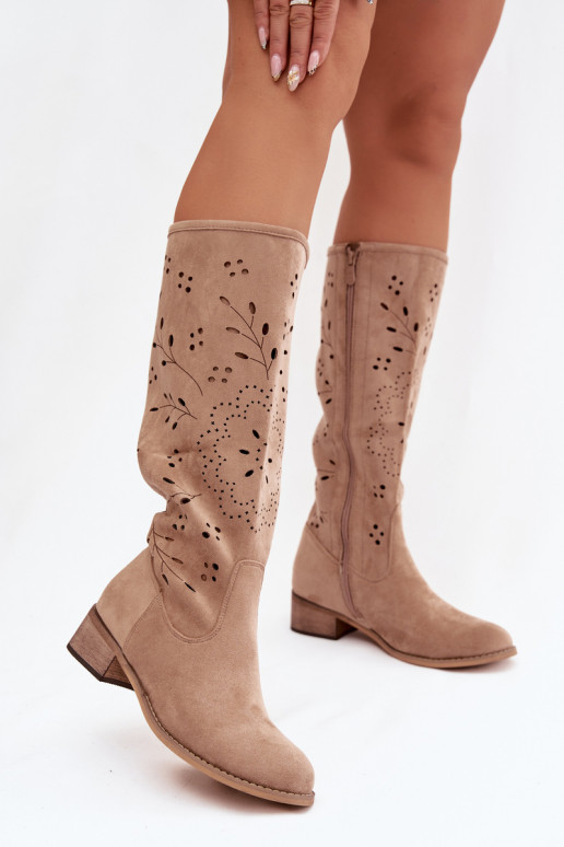  naiste pika säärega saapad  Khakivärvi Helinna