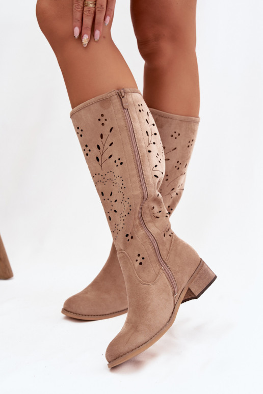  naiste pika säärega saapad  Khakivärvi Helinna