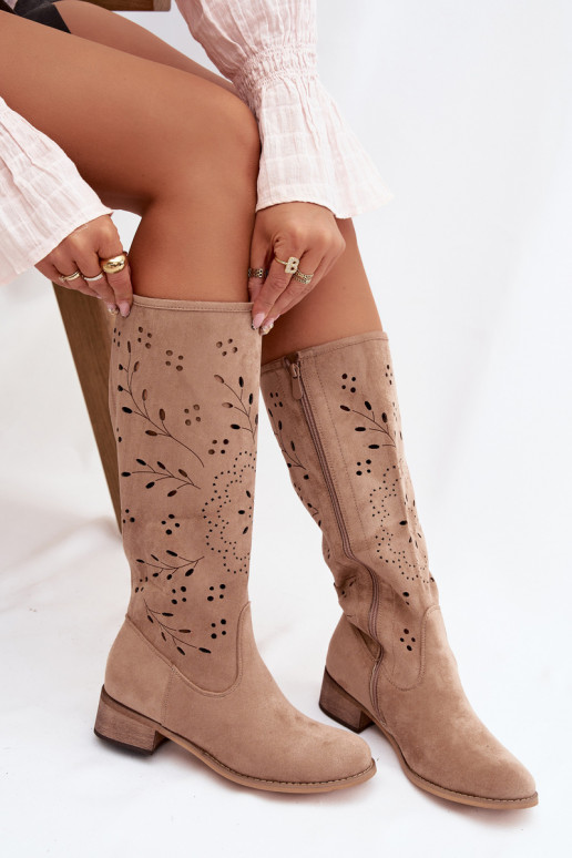  naiste pika säärega saapad  Khakivärvi Helinna