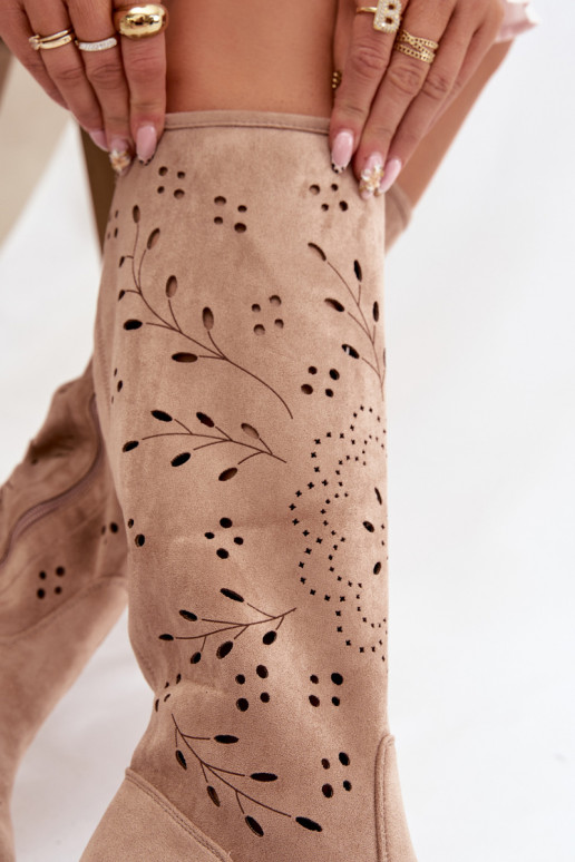  naiste pika säärega saapad  Khakivärvi Helinna