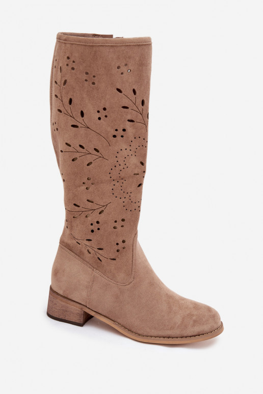  naiste pika säärega saapad  beeži värvi Helinna