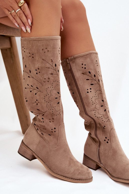  naiste pika säärega saapad  beeži värvi Helinna