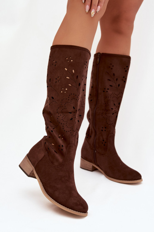  naiste pika säärega saapad  Czekoladowe Helinna