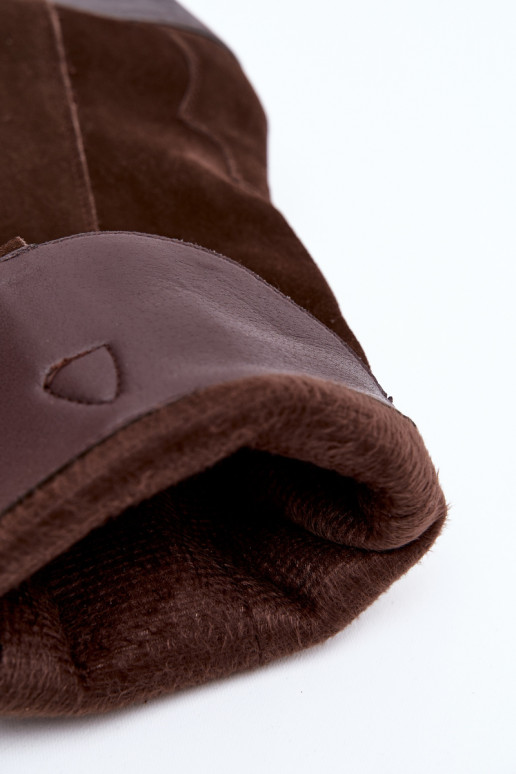   seemisnakhsed pika säärega saapad   voodriga Czekoladowe Urselle