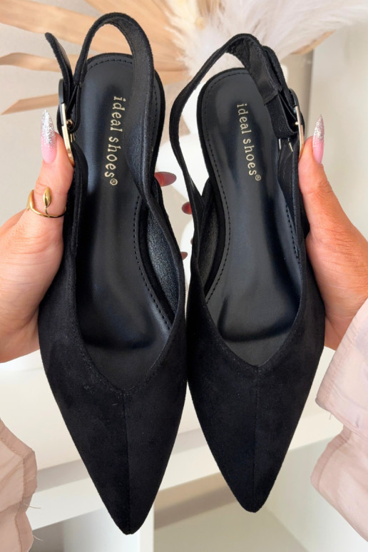 Naiste ballerina kingad klambritega musta värvi Tanelia