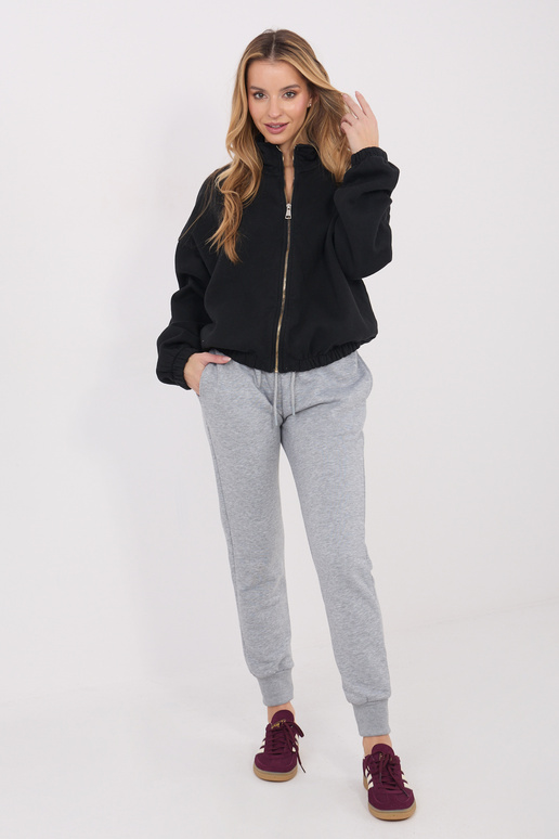 Sinine pikkade varrukatega must jakk