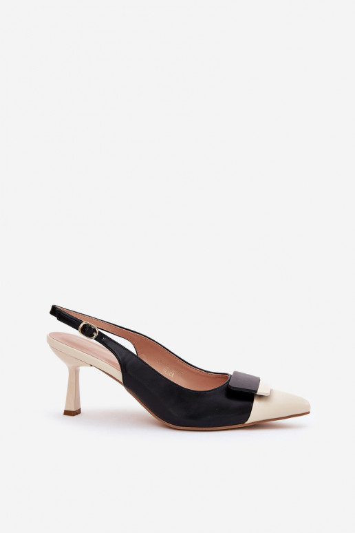 Elegantsed kõrge kontsaga kaunistustega Eko   Must Ottoles