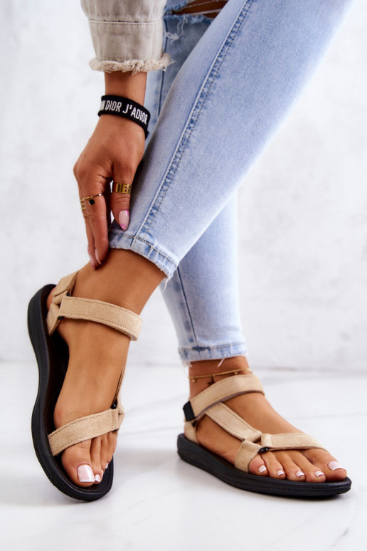  seemisnakhsed Sportliku stiiliga sandaalid beeži värvi Harris