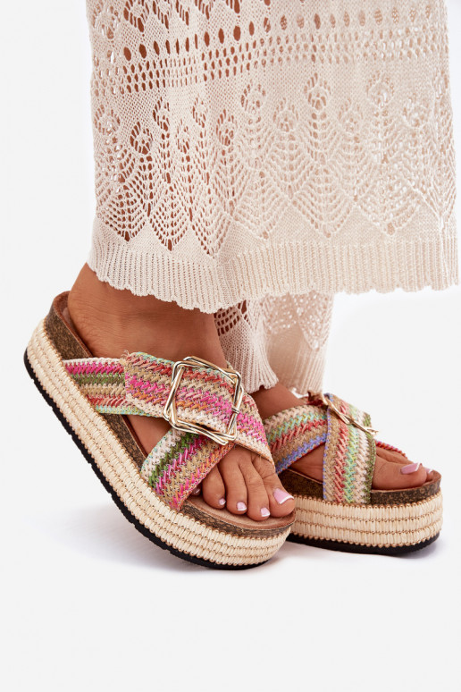 naiste plätud platvormiga  I Złotą neetide ja pandlaga Mitmevärvilised Filazzia