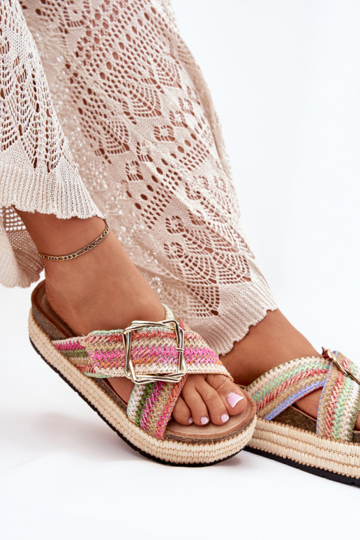 naiste plätud platvormiga  I Złotą neetide ja pandlaga Mitmevärvilised Filazzia