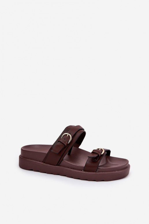 naiste plätud platvormiga Ze Kuldset värvimi neetide ja pandlagami pruunid värvi Wernone