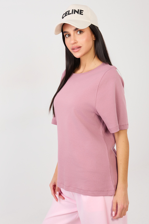 Lühikeste varrukatega tumeroosa T-särk