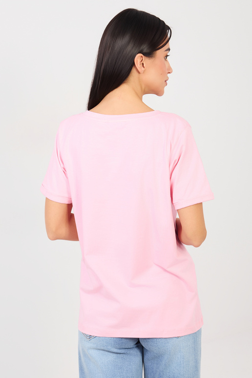 Lühikeste varrukatega t-särk hele roosa