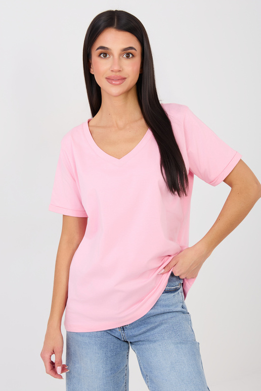 Lühikeste varrukatega t-särk hele roosa