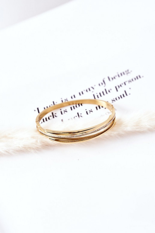 Käevõru säravate kristallidega Kuldset värvi