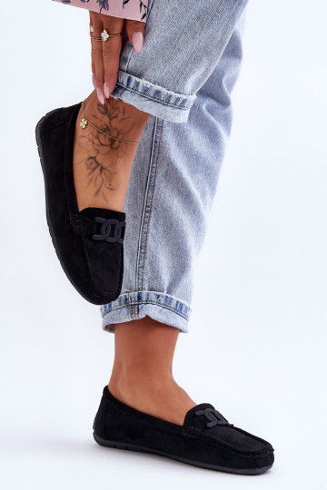   Seemisnahast mokassiinid Must Rabell