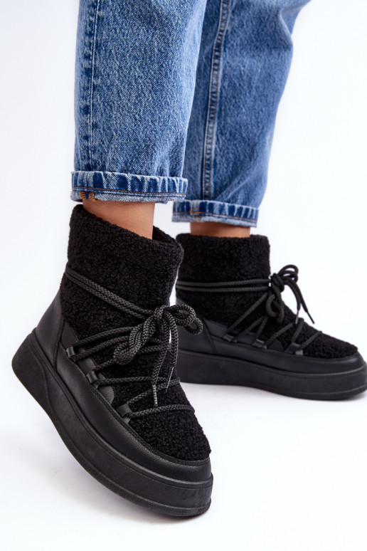  nööpidega lumesaapad platvormiga Must Ahatissa