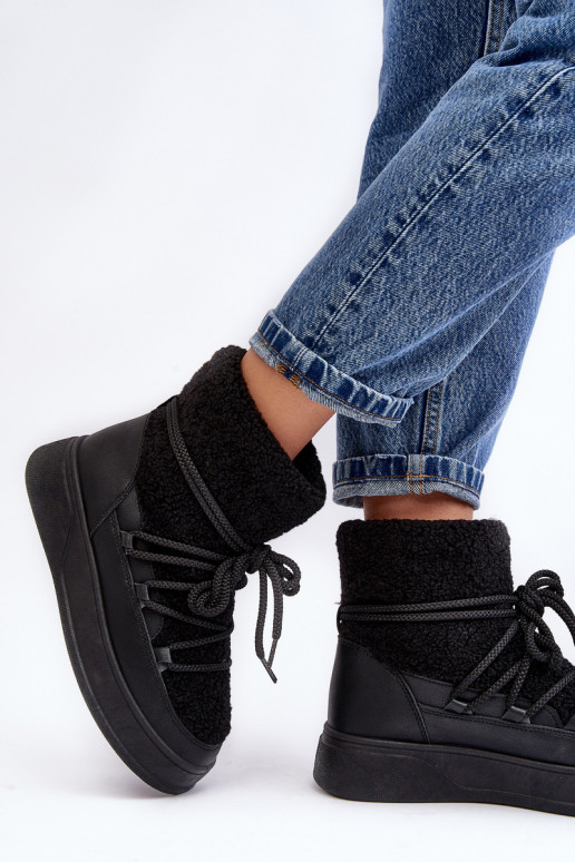  nööpidega lumesaapad platvormiga Must Ahatissa