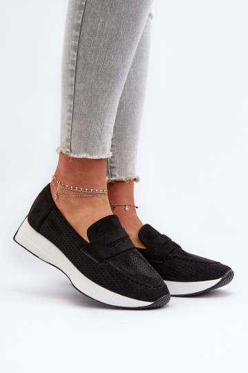 Kullatud tallaga naiste mokassiinid owe Must Inesqua