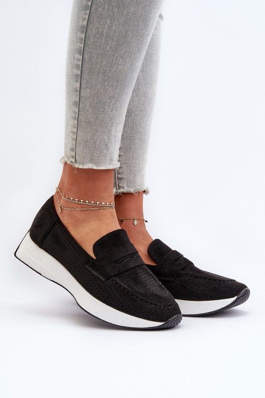 Kullatud tallaga naiste mokassiinid owe Must Inesqua