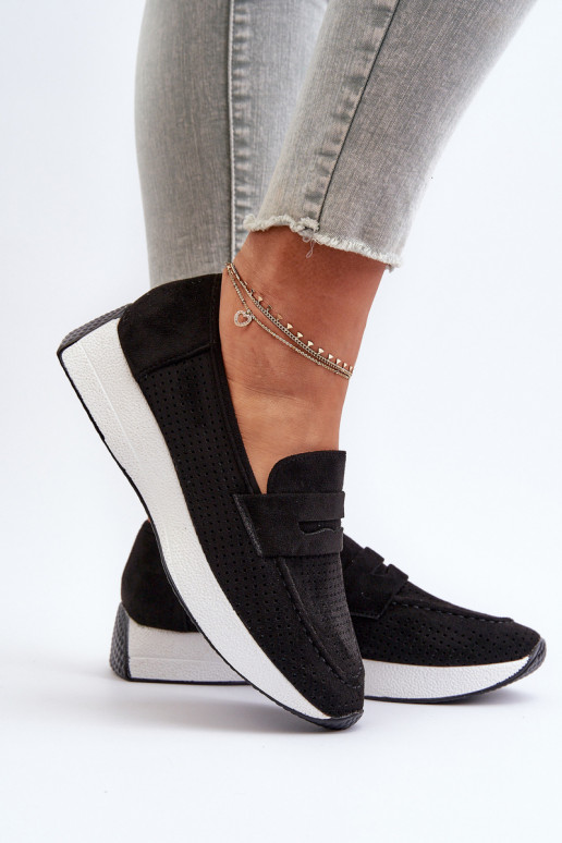 Kullatud tallaga naiste mokassiinid owe Must Inesqua