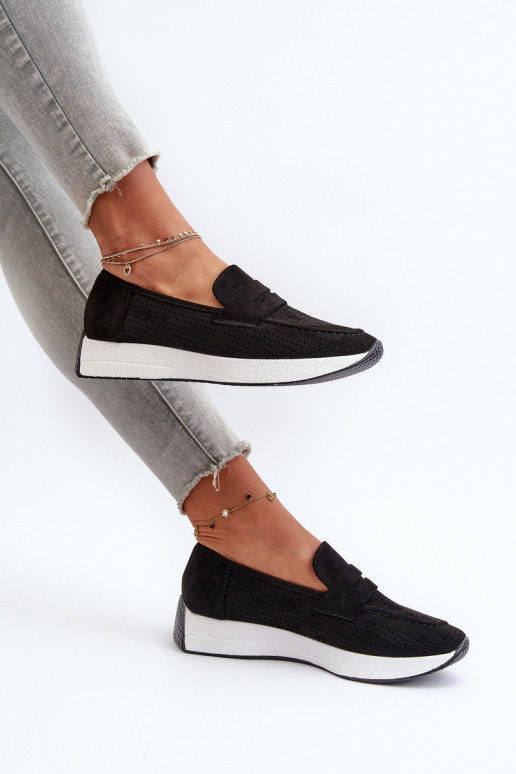 Kullatud tallaga naiste mokassiinid owe Must Inesqua