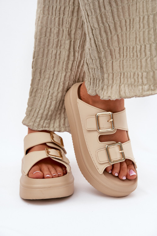 naiste plätud platvormiga Ze Kuldset värvimi neetide ja pandlagami beeži värvi Zorila