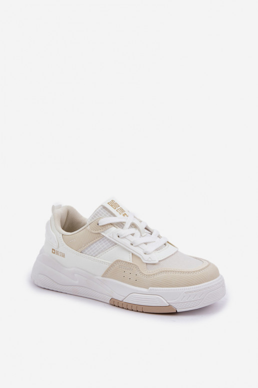 Sneakers tüüpi jalanõud platvormiga Big Star OO274A155 Valget-beeži värvi