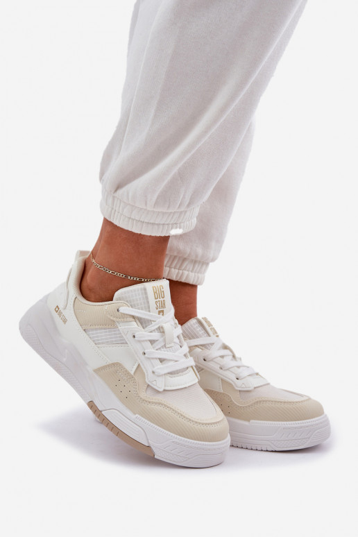 Sneakers tüüpi jalanõud platvormiga Big Star OO274A155 Valget-beeži värvi