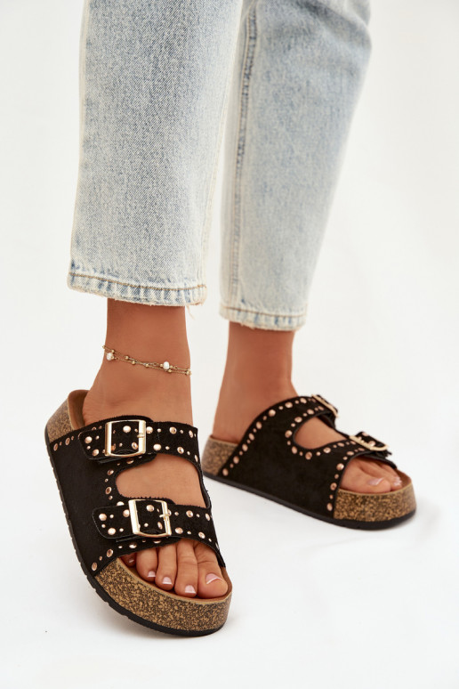 naiste plätud Ze Kuldset värvimi neetide ja pandlagami  Must Tervina