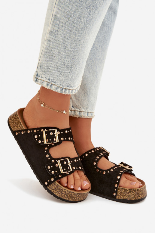 naiste plätud Ze Kuldset värvimi neetide ja pandlagami  Must Tervina