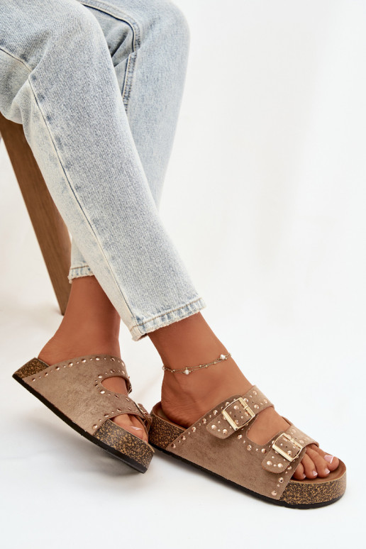 naiste plätud Ze Kuldset värvimi neetide ja pandlagami  Khakivärvi Tervina